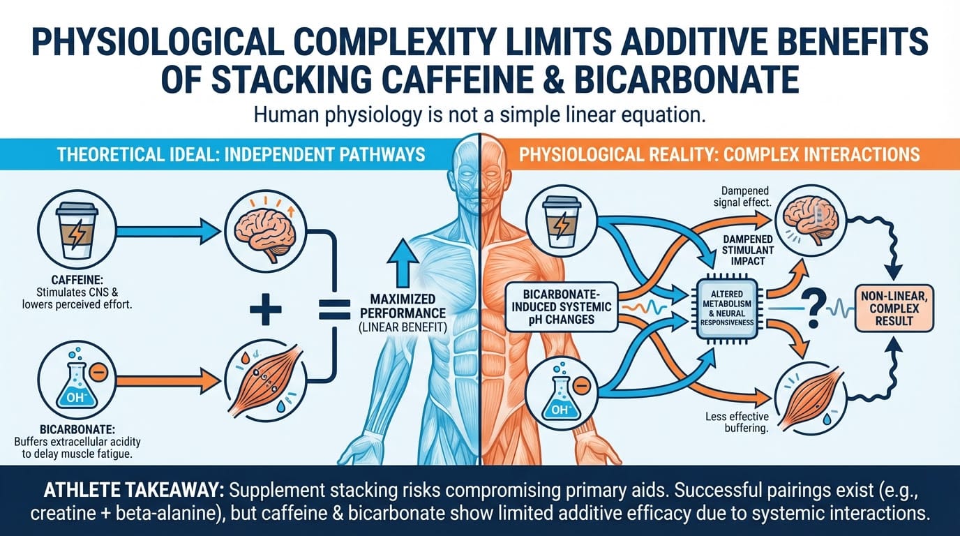 Snippet #003: Physiological Complexity Limits the Additive Benefits of Stacking Caffeine and Bicarbonate