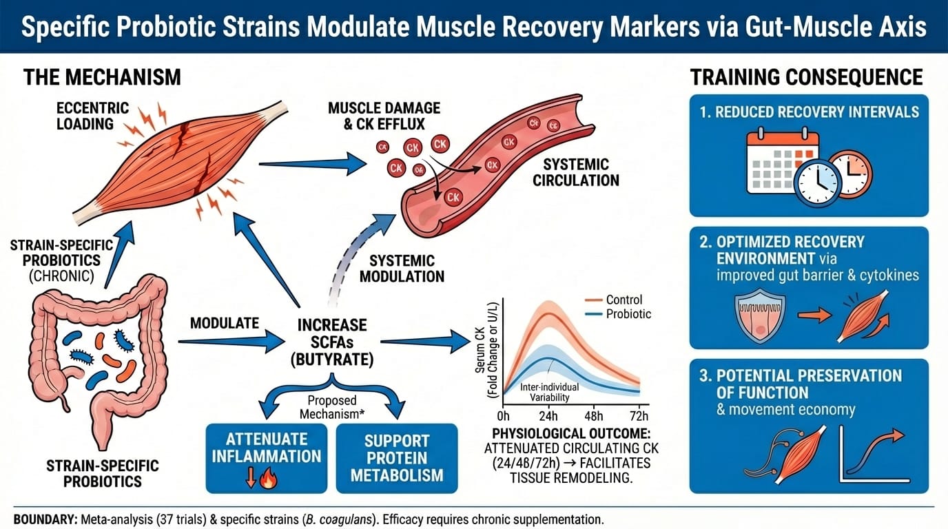 Snippet #011: Probiotics Enhance Muscle Recovery Markers Through Gut-Muscle Signaling
