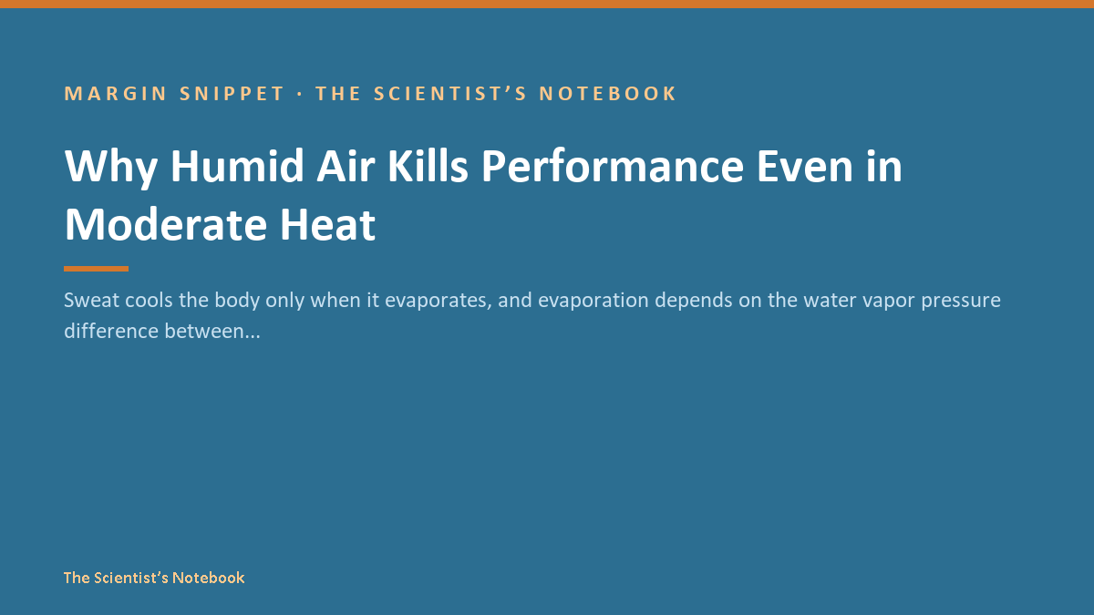 Snippet #031: Why Humid Air Kills Performance Even in Moderate Heat