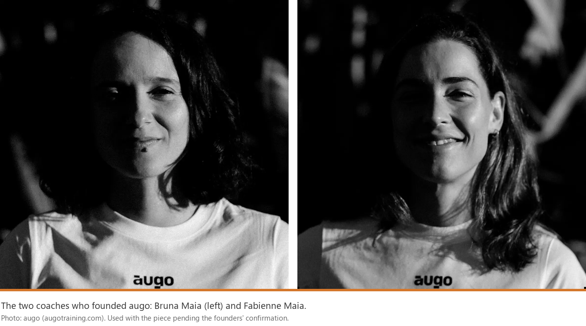 Bruna Maia (left) and Fabienne Maia (right), the two coaches who founded augo. Photo: augo.