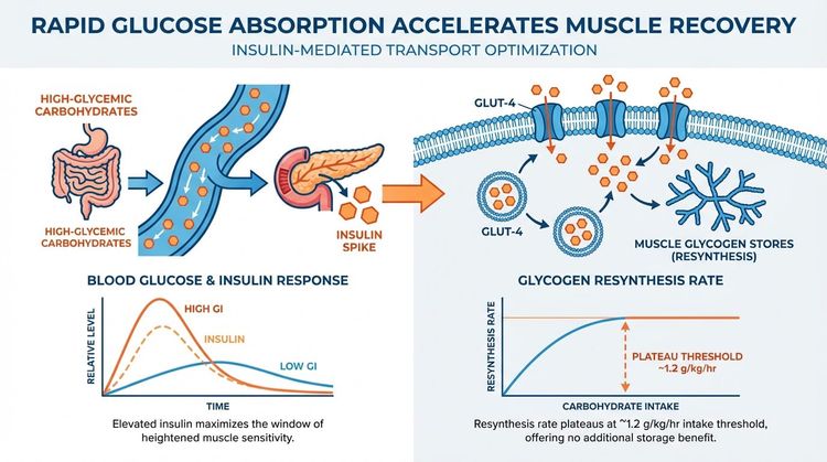 Snippet #006: Rapid Glucose Absorption Accelerates Recovery Through Insulin-Mediated Transport