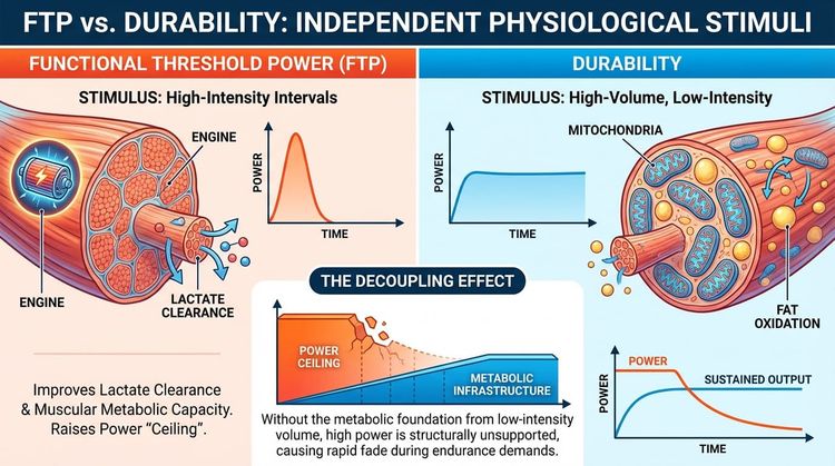 Snippet #019: Durability Requires a Distinct Physiological Stimulus from Threshold Power