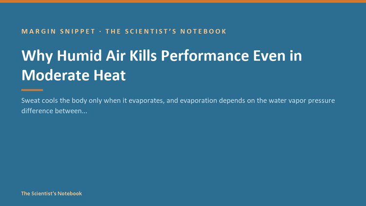 Snippet #031: Why Humid Air Kills Performance Even in Moderate Heat