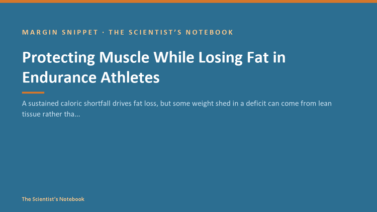 Snippet #039: Protecting Muscle While Losing Fat in Endurance Athletes