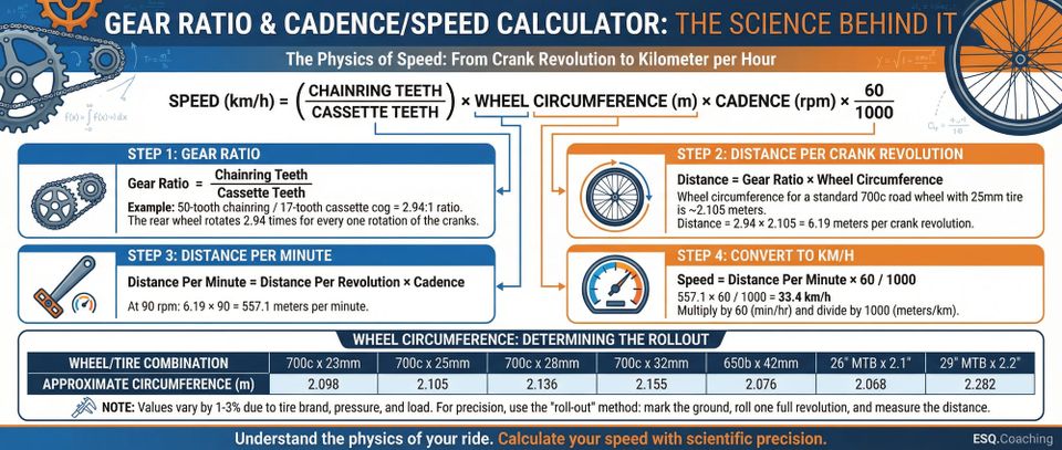 Gear Ratio & Cadence/Speed Calculator