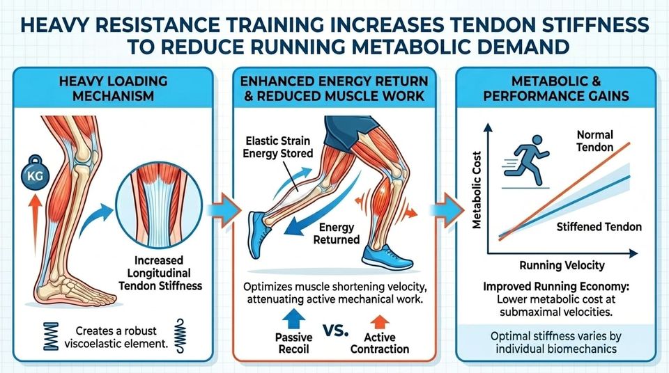 Snippet #023: Heavy Resistance Training Increases Tendon Stiffness to Reduce Running Metabolic Demand