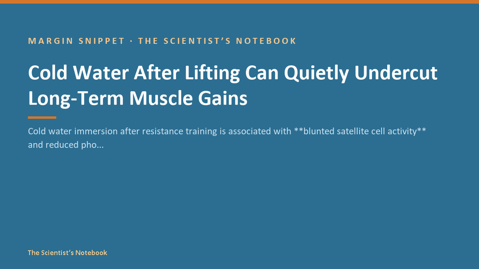 Snippet #030: Cold Water After Lifting Can Quietly Undercut Long-Term Muscle Gains
