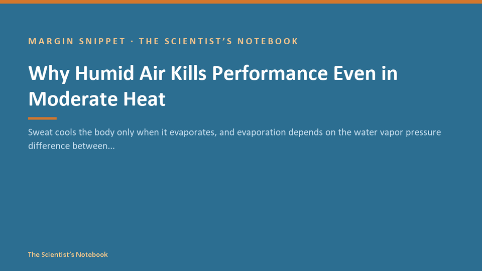 Snippet #031: Why Humid Air Kills Performance Even in Moderate Heat