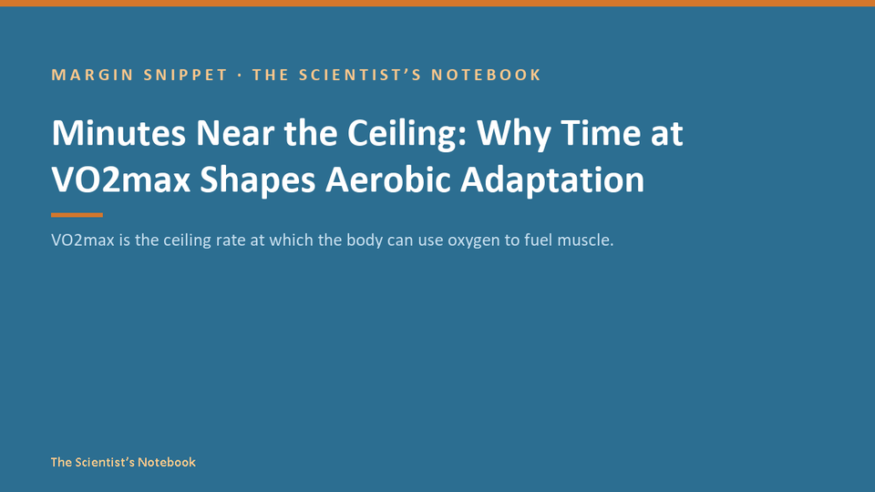Snippet #034: Minutes Near the Ceiling: Why Time at VO2max Shapes Aerobic Adaptation