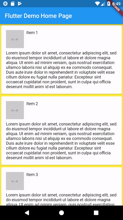 An example of an incrementally loading list view