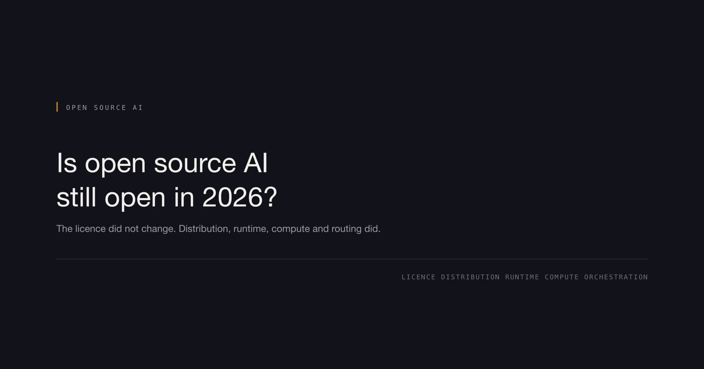 Is open source AI still open in 2026 with five layer names across the bottom