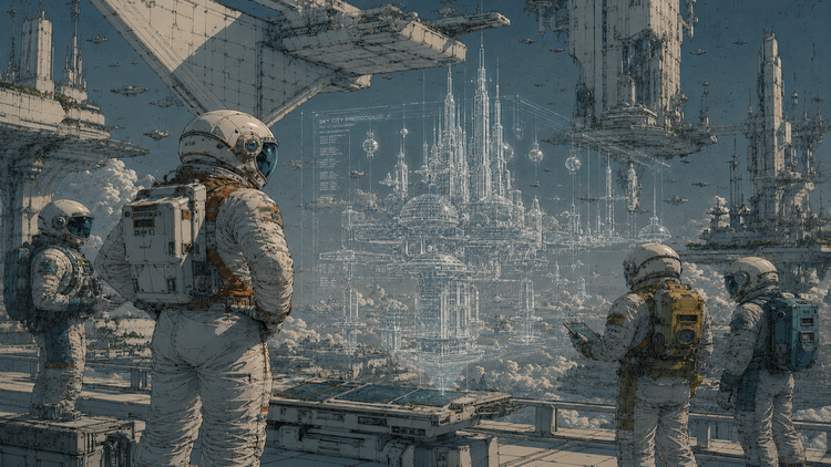 A crew of four around one shared canvas