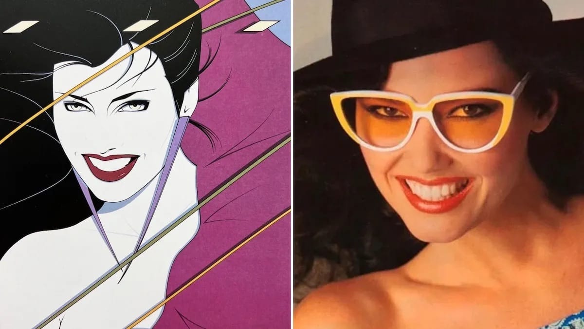 The cover art for Duran Duarn's Rio, next to a photo of the model used for the artwork.