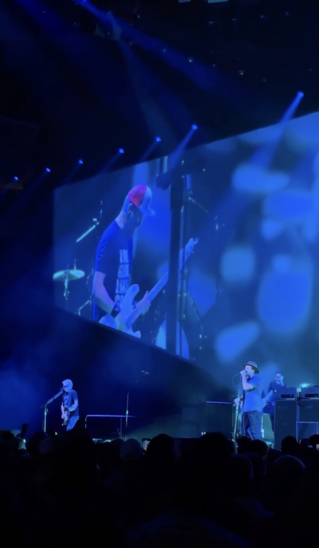 Pearl Jam playing on stage