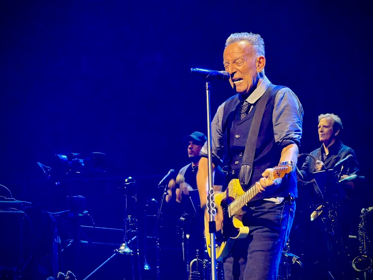 Bruce Springsteen performing on stage in Austin, Texas