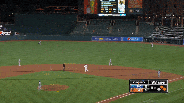 The Royals drop another one in Baltimore...literally