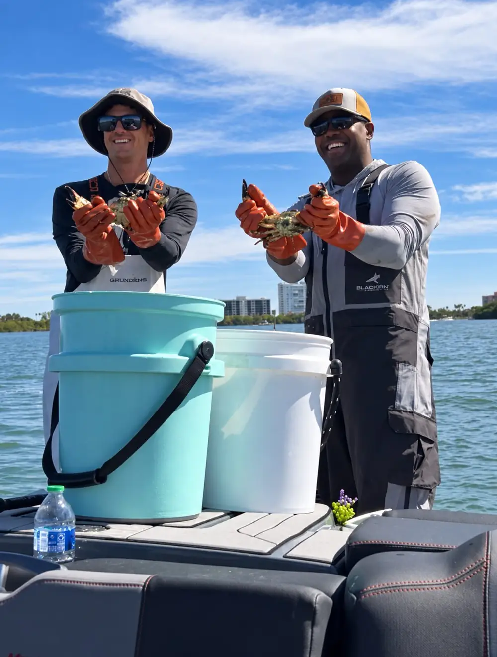 Stone crab claws on the boat, St. Pete