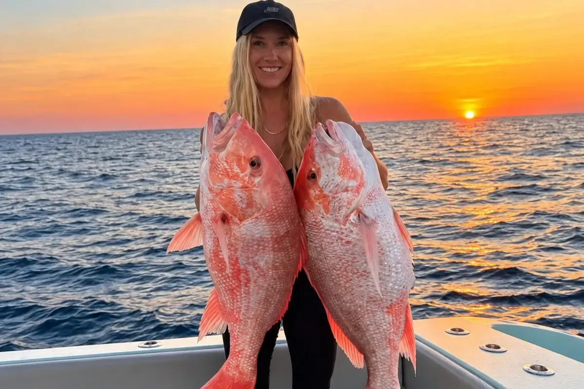 Red snapper at sunset in the Gulf off St. Pete