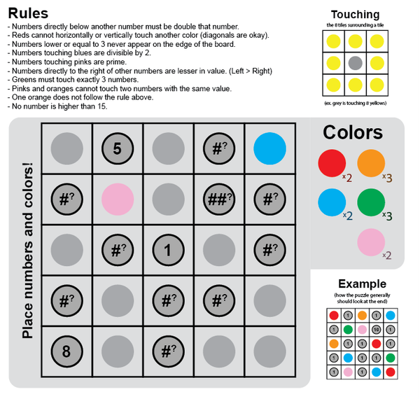Colors & Numbers Logic Puzzle
