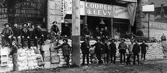 Prospectors of the Klondike gold rush traveling north
