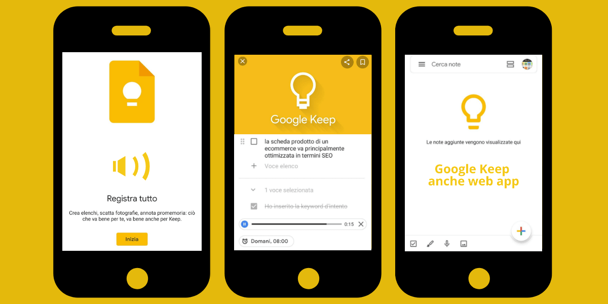 3 mobile Google Keep