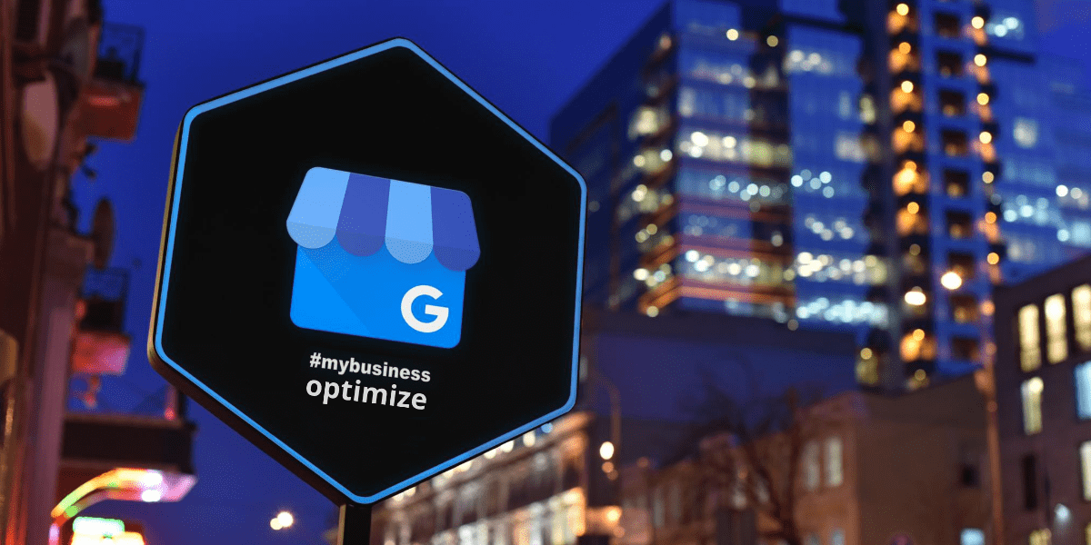 Cartello stradale con il logo di Google My Business