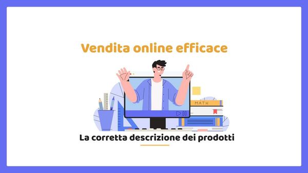 Infografica con un ragazzo che guarda la vendita online efficace