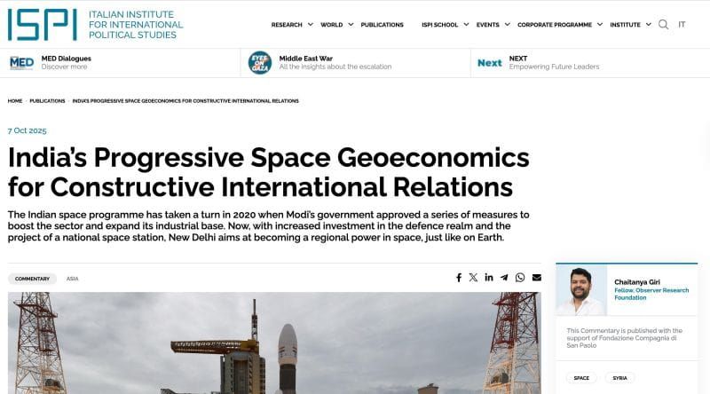 India’s Progressive Space Geoeconomics for Constructive International Relations