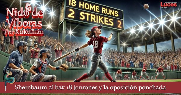 Sheinbaum al bat: 18 jonrones y la oposición ponchada