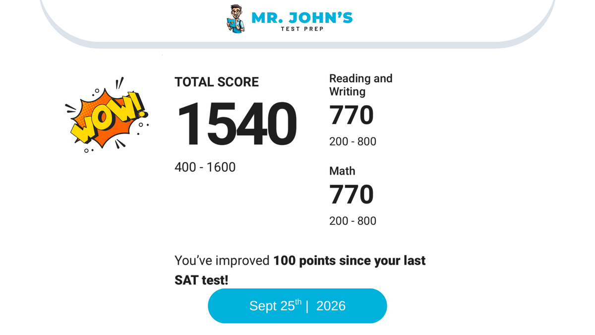 Wow! Big wins on the September SAT Today!