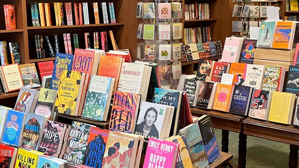 [The interior of a bookshop showcasing some wonderful books on display]