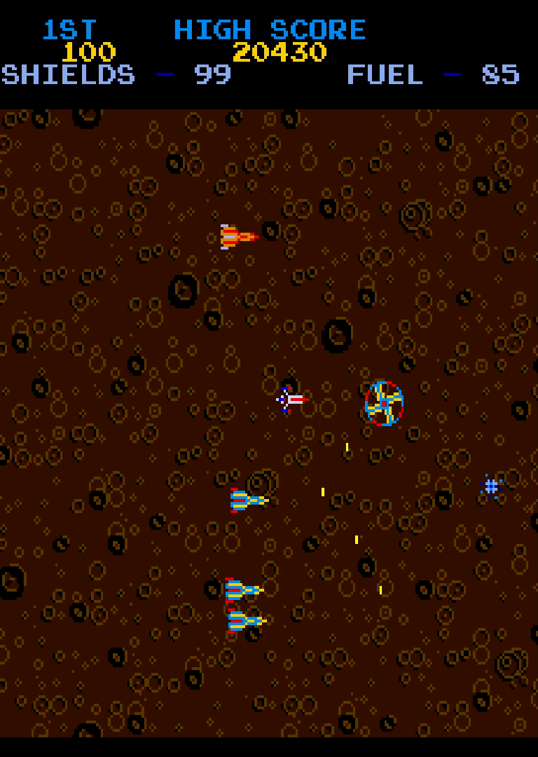 Screenshot from Moon War showing the player approaching some bombers next to a fuel base