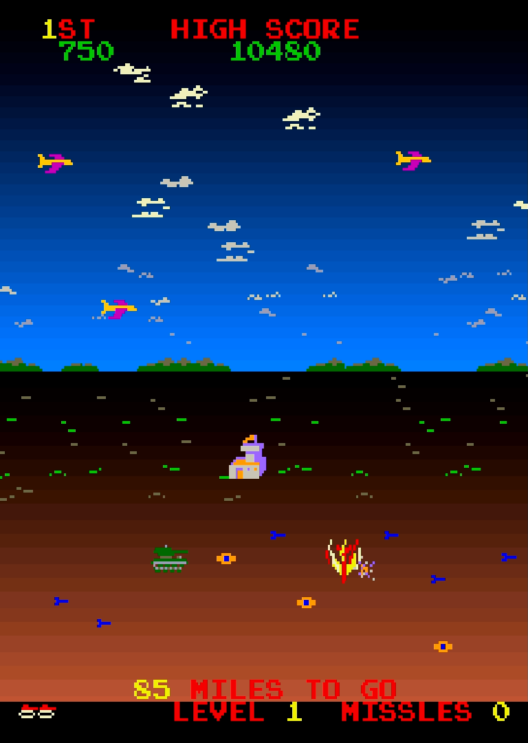 Screenshot from Minefield showing a plane crashinig just in front of the player