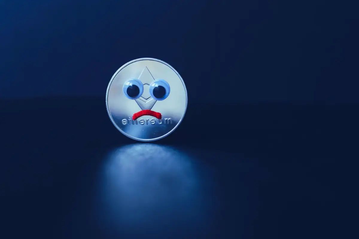 Ethereum coin looking sad. 