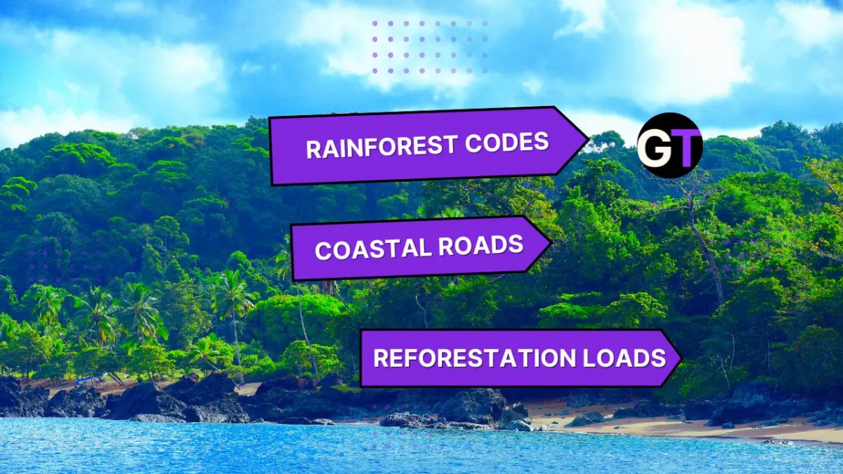 Title on forest on beach bckground. 