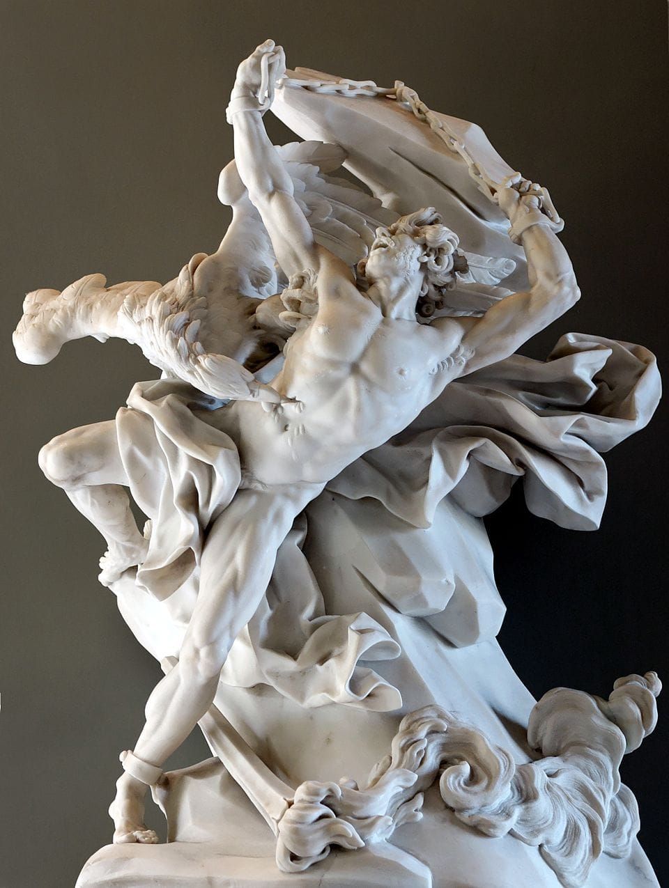 Prometheus depicted in a sculpture by Nicolas-Sébastien Adam, 1762 (Louvre, Paris, France)