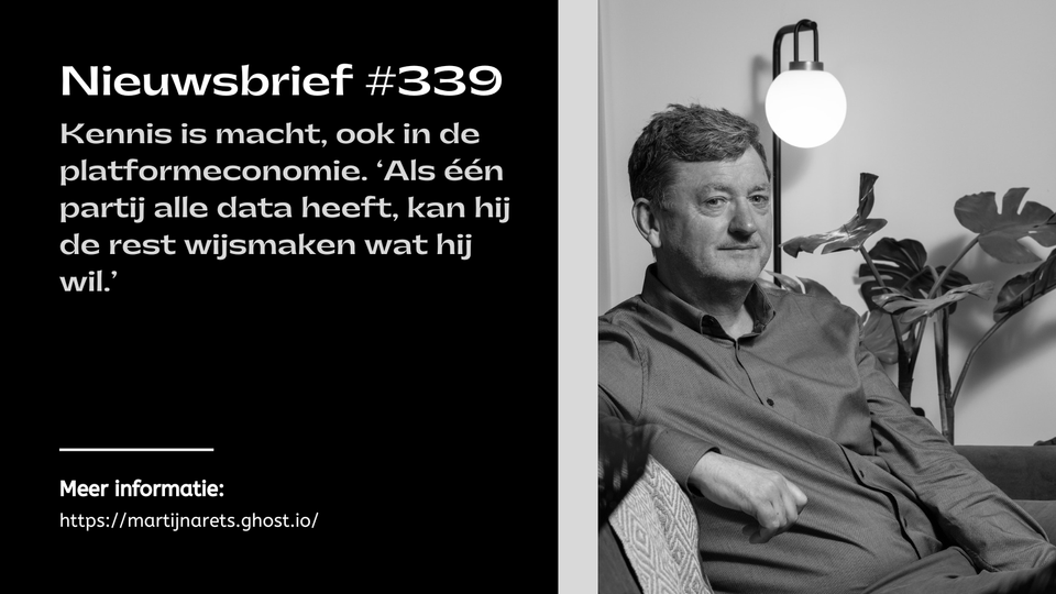 Kennis is macht, ook in de platformeconomie. ‘Als één partij alle data heeft, kan hij de rest wijsmaken wat hij wil.’