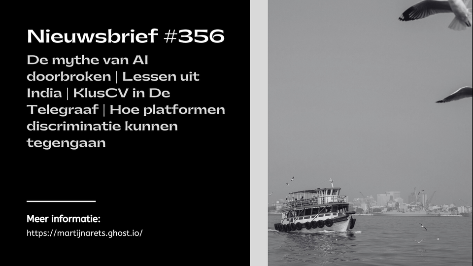 De mythe van AI doorbroken | Lessen uit India | KlusCV in De Telegraaf | Hoe platformen discriminatie kunnen tegengaan