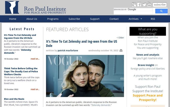 Ron Paul Institute Features My Article