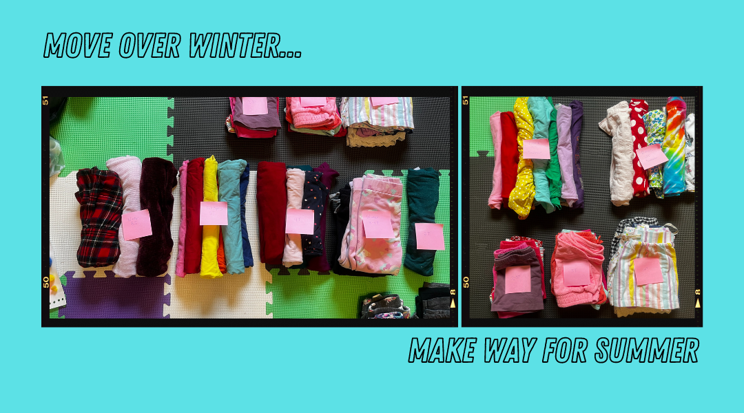 Taking inventory of seasonal childrens' clothing