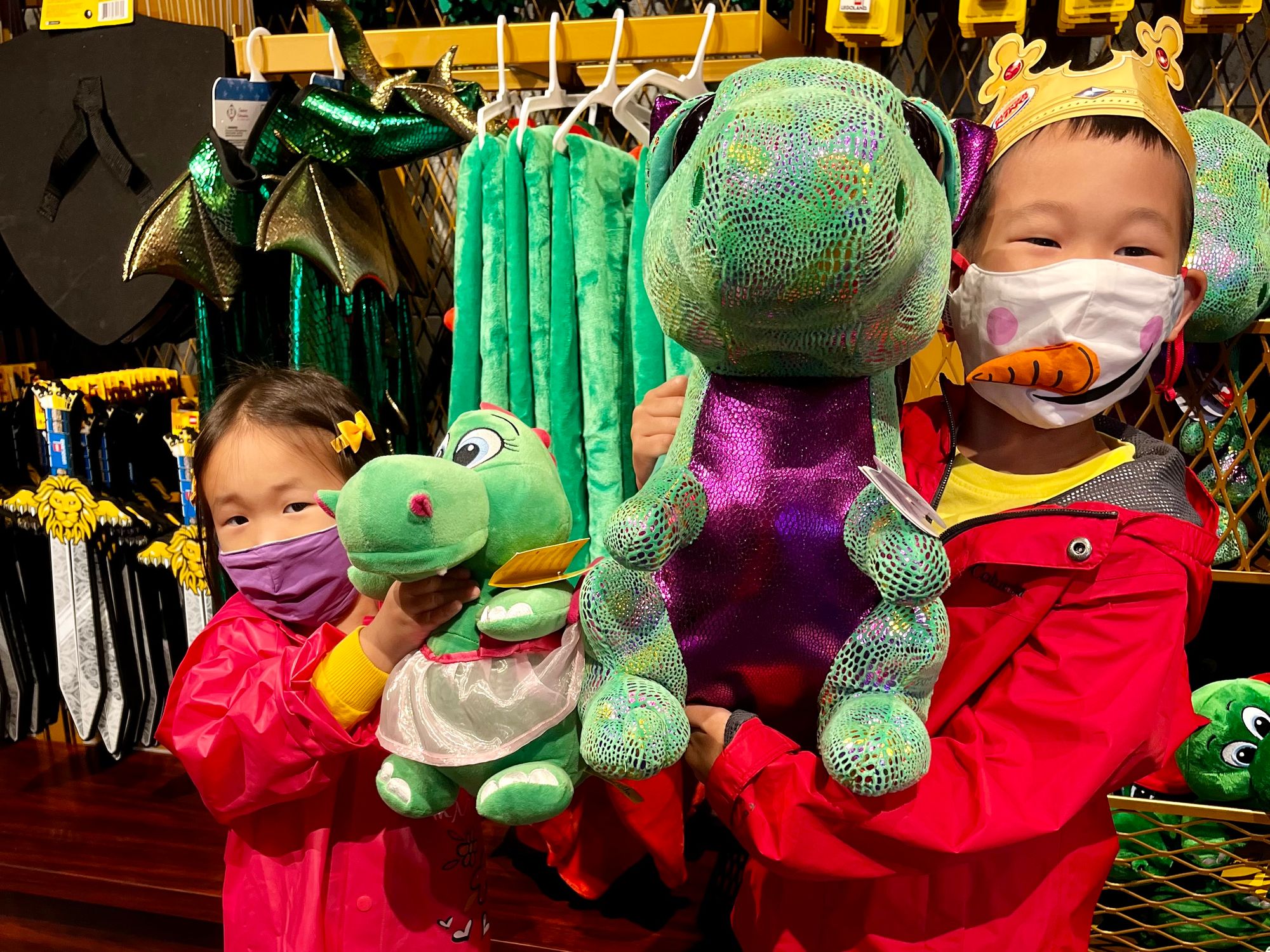 Dragon plush dolls at LEGOLAND Castle