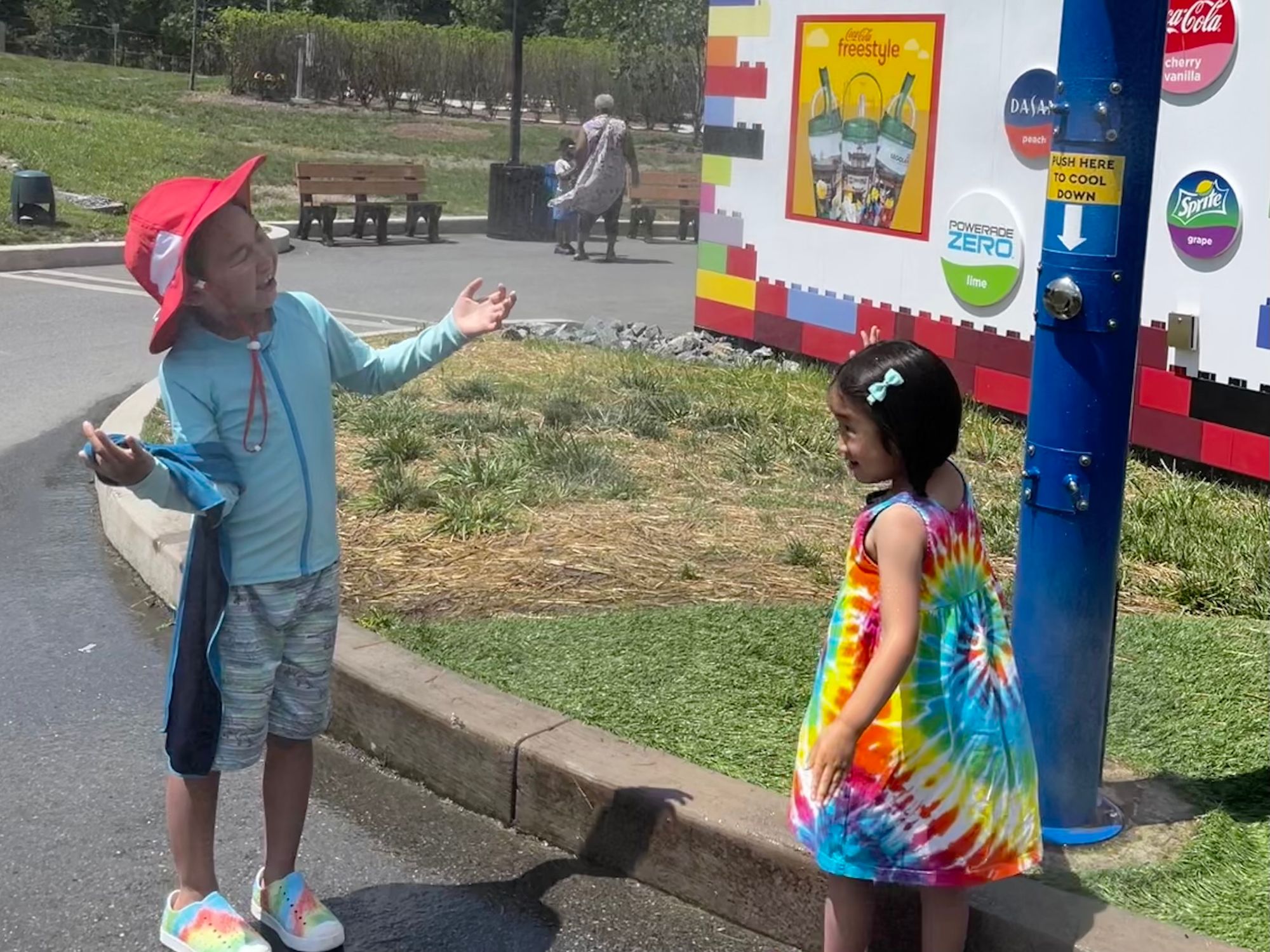 He enjoyed the misters more than the water playground