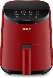 2.1 Qt, 4-in-1 Mini Airfryer, Bake, Roast, Reheat, Space-saving & Low-noise, Nonstick and Dishwasher Safe Basket, 97% less oil, Sticker with 6 Reference Guides, Red