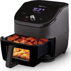 Instant Pot Vortex Plus 6-Quart Air Fryer Oven, From the Makers of Instant Pot with ClearCook Quiet Cooking Window, Digital Touchscreen, App with over 100 Recipes, Single Basket, Black
