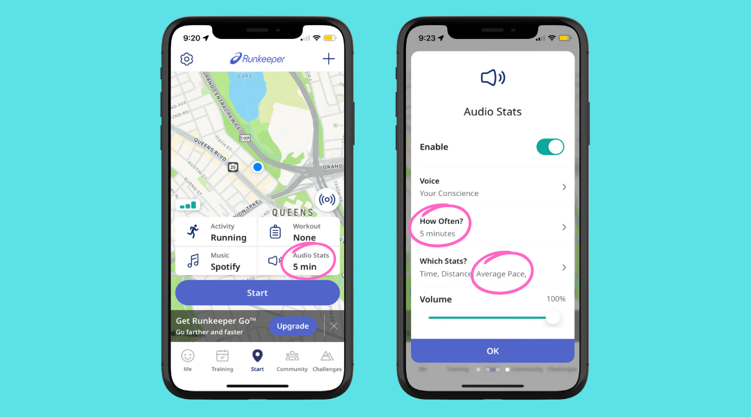 Adjusting Audio Stats in Runkeeper