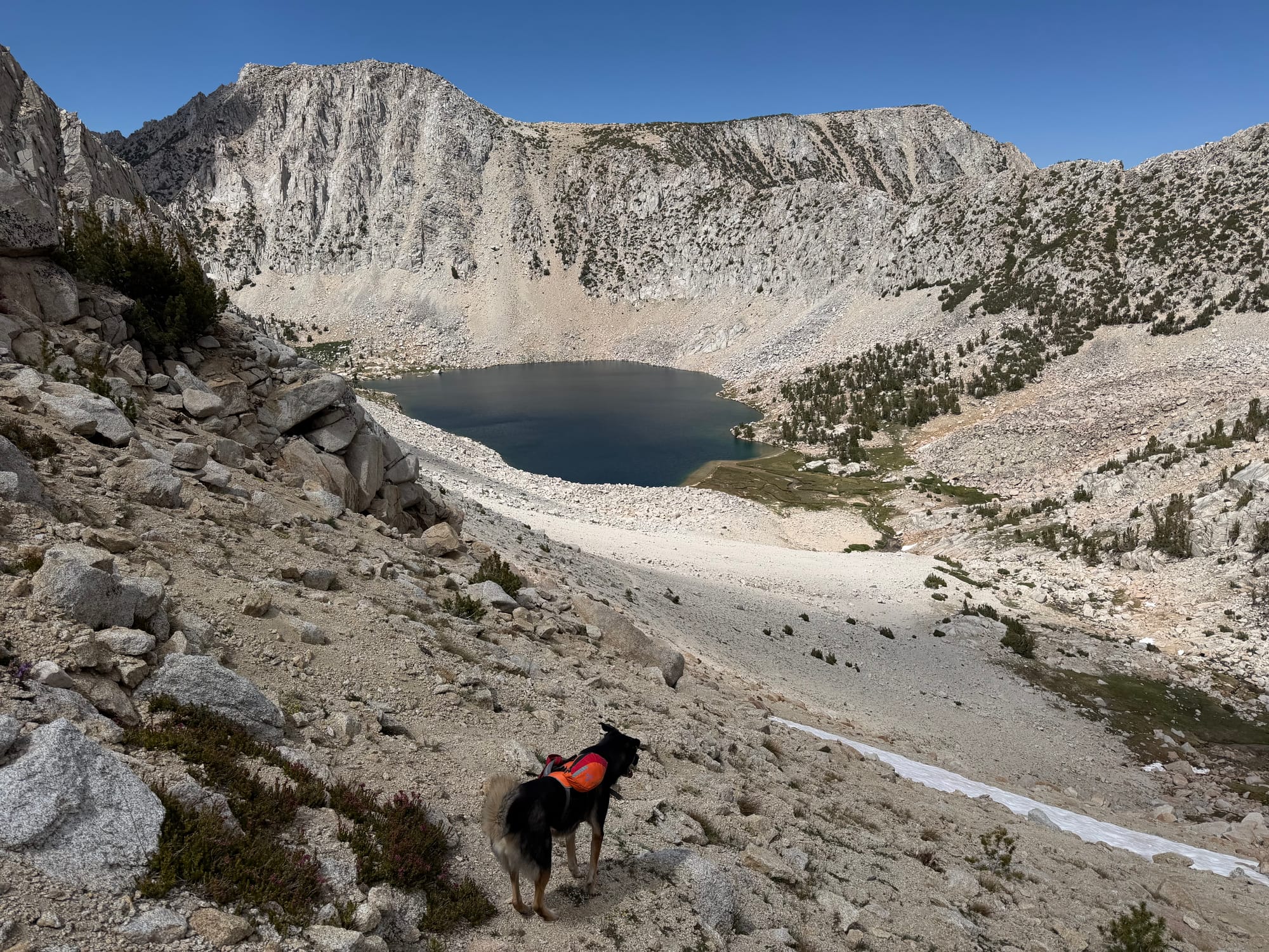 Steep use trail descending to Golden Lake