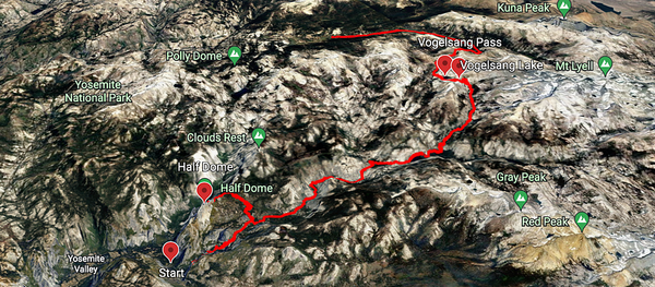 Yosemite Valley to Tuolumne Meadows, via Vogelsang Pass and Lyell Fork — Yosemite NP — MDW 2021