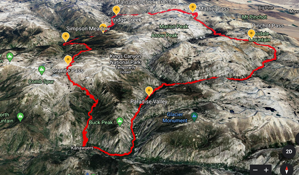 Central & Northern Kings Canyon — August 2019