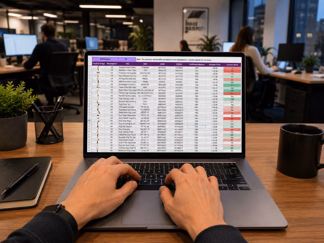 엑셀 데이터를 검토하며 주간 업무 보고서를 작성하는 실무팀
