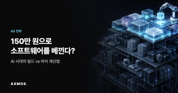 AI 시대 소프트웨어 개발비와 빌드 vs 바이 판단을 표현한 AXMOS 썸네일